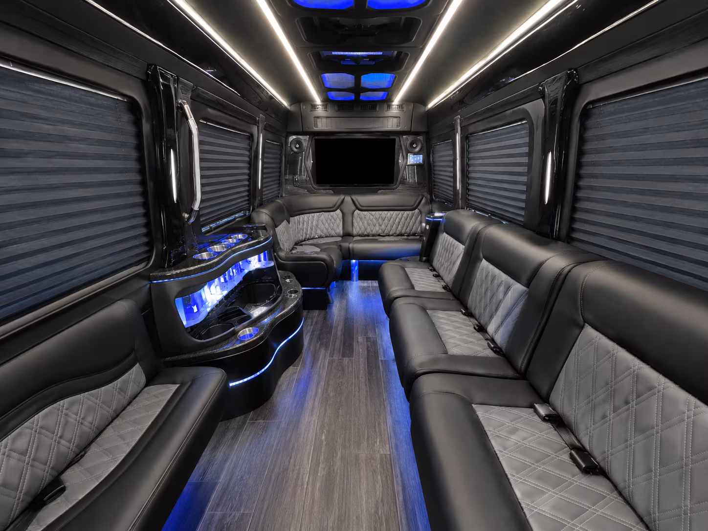 great falls 20 passenger party bus inside