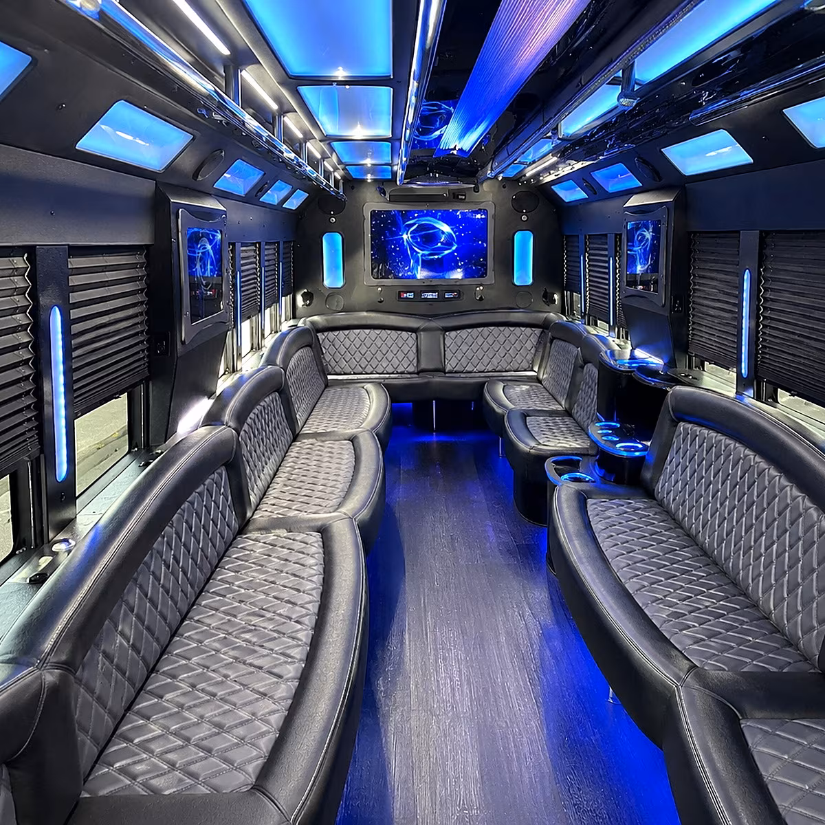 great falls 50 passenger party bus interior