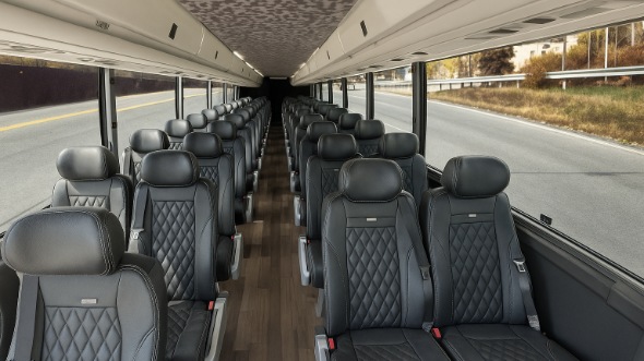 Interior of Charter Bus Company Great Falls's 35 Passenger Minibus in Great Falls