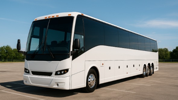 Exterior of Charter Bus Company Great Falls's 50 Passenger Charter Bus in Great Falls