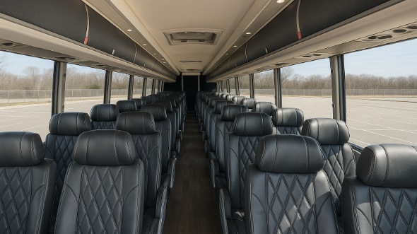 Interior of Charter Bus Company Great Falls's 50 Passenger Charter Bus in Great Falls