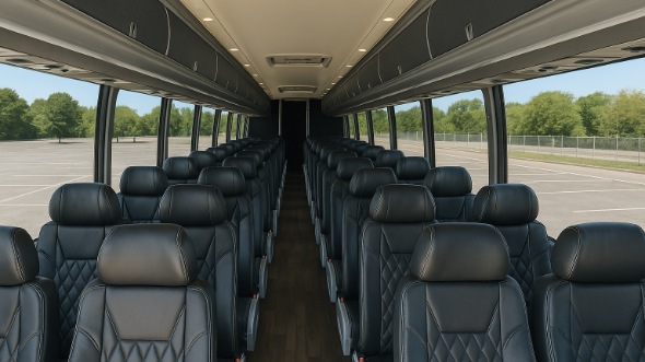 great falls 54 passenger charter bus inside