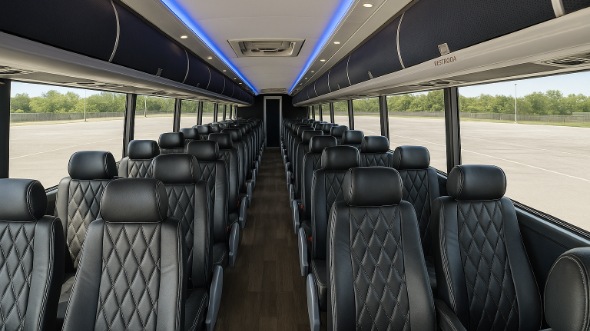 great falls 55 passenger charter bus inside