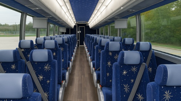 great falls 56 passenger charter bus inside