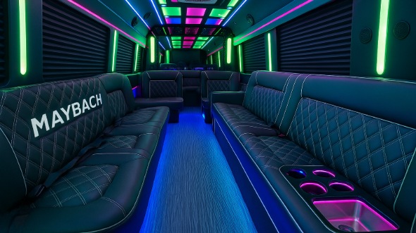 Interior of Charter Bus Company Great Falls's Party Bus in Great Falls