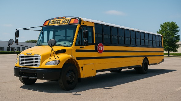 Exterior of Charter Bus Company Great Falls's School Bus in Great Falls