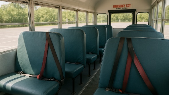 Interior of Charter Bus Company Great Falls's School Bus in Great Falls