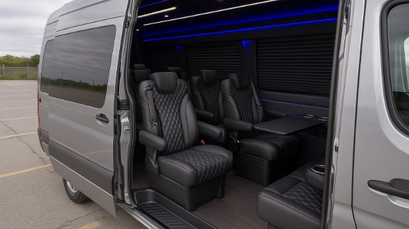Interior of Charter Bus Company Great Falls's Sprinter Van Rental With Driver in Great Falls